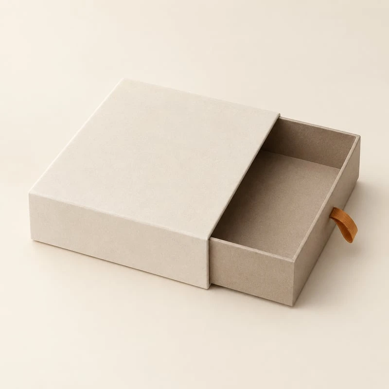 Caja de embalaje con funda y cajón deslizante