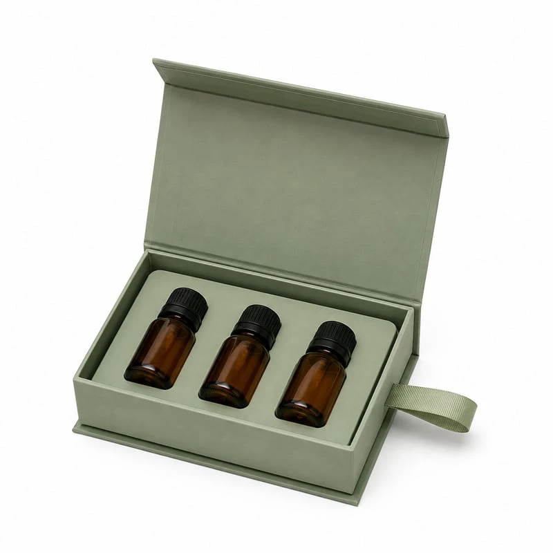 Caja magnética para aceite de bienestar
