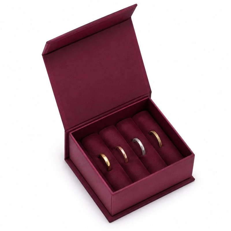 Caja magnética para colección de anillos