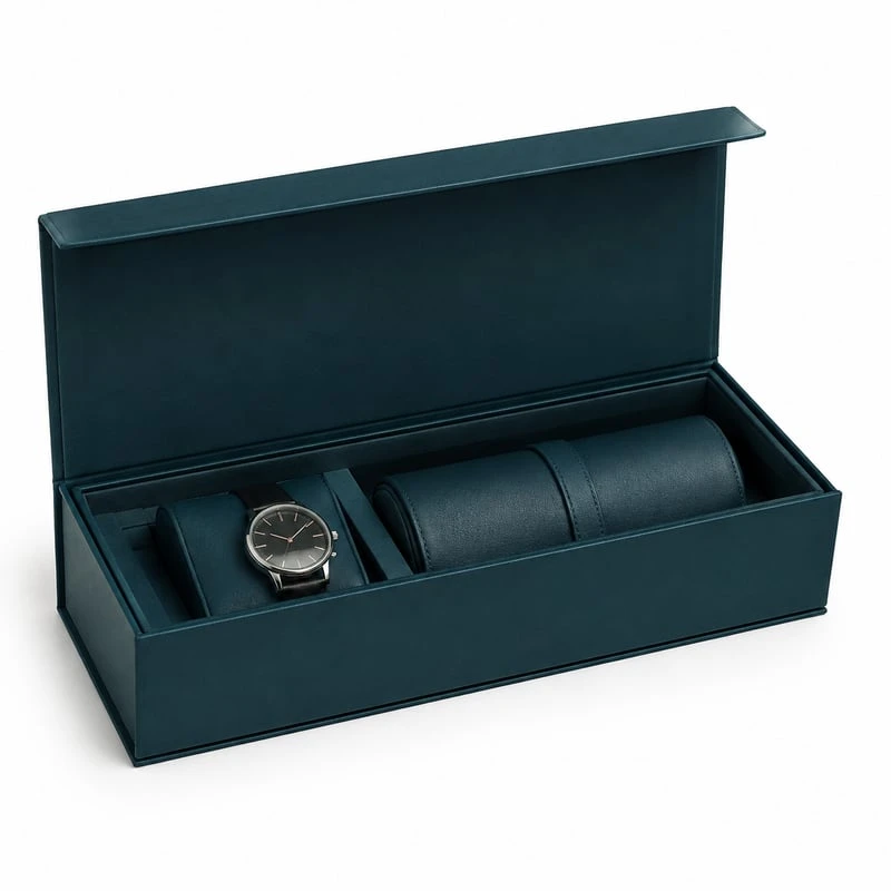 Caja rígida para set de viaje de reloj