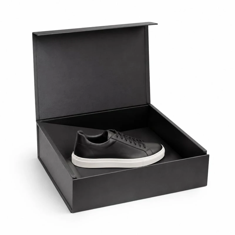 Caja rígida para presentación de zapatillas deportivas